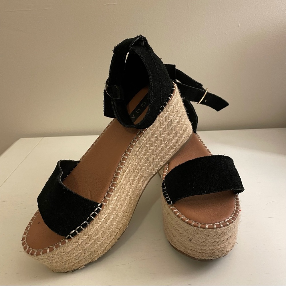 Black Suede Platform Sandals